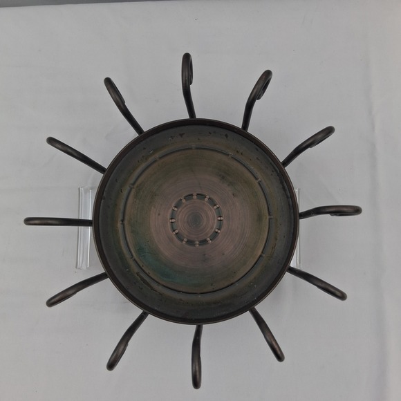 Partylite Wrought Iron Scrollwork Candle Holder Copper Patina Base Bronze 6.5in - Picture 2 of 7